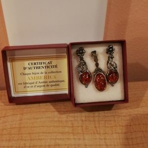 Authentic Amber earrings and pendant